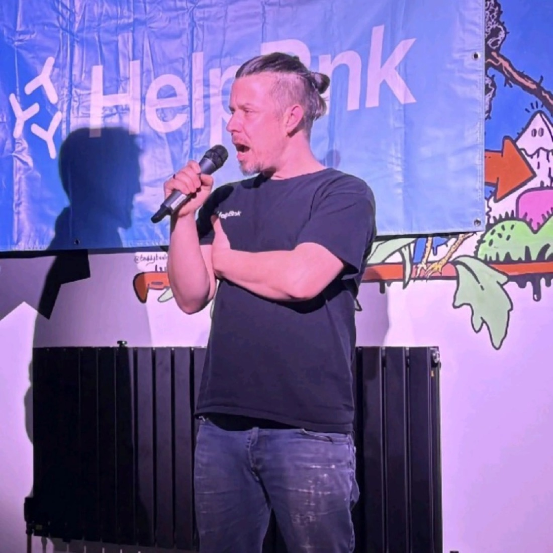 Rob McCauley speaking at a HelpBnk event